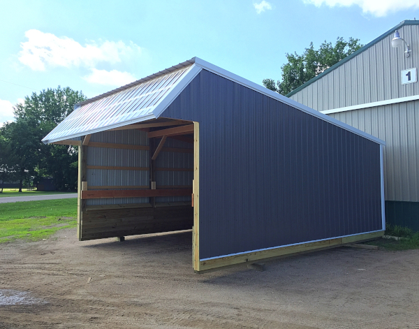 18x24 Dual Slope Livestock Shelter RFC